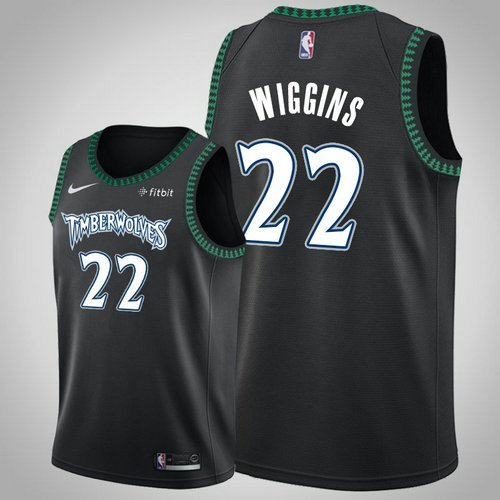 maglietta andrew wiggins 22 minnesota timberwolves 2018-2019 nero