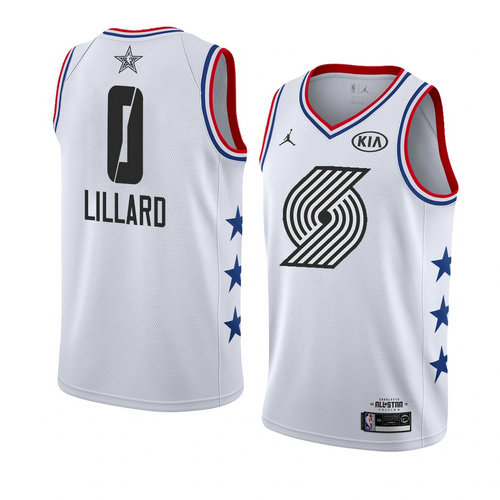 canotta basket Damian Lillard 0 nba all star 2019 Bianca