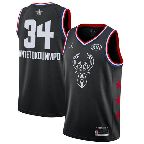 canotta basket Giannis Antetokoumpo 34 nba all star 2019 Nero