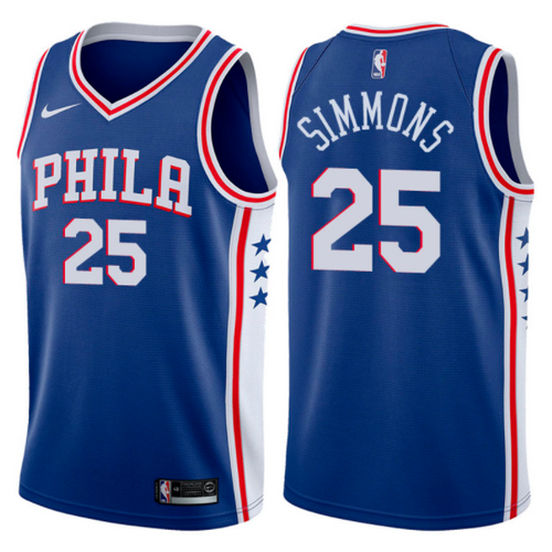 maglia basket ben simmons 25 2017-2018 philadelphia 76ers blu