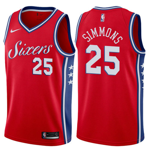 maglia basket ben simmons 25 2017-2018 philadelphia 76ers rosso