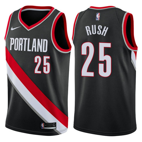 maglia brandon rush 25 2017-2018 portland trail blazers nero