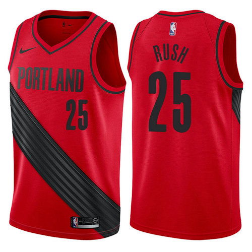 maglia brandon rush 25 2017-2018 portland trail blazers rosso