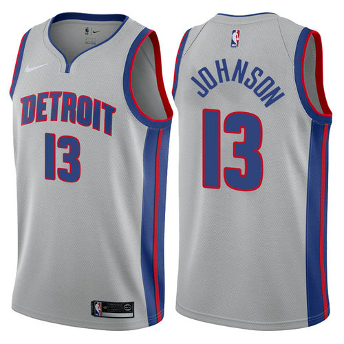 maglia basket brice johnson 13 2017-2018 detroit pistons grigio