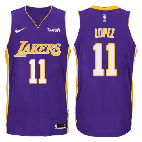 maglia brook lopez 11 2017-2018 los angeles lakers porpora