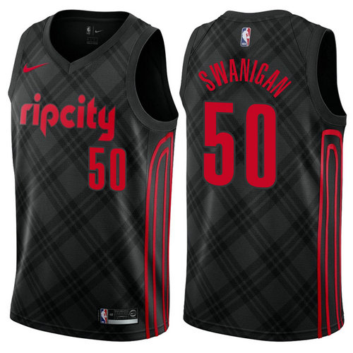 maglia caleb swanigan 50 2017-2018 portland trail blazers nero