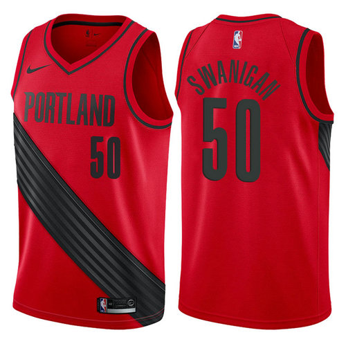 maglia caleb swanigan 50 2017-2018 portland trail blazers rosso