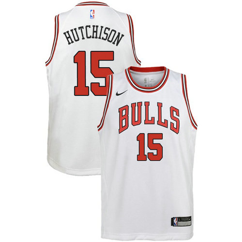 canotta basket chicago bulls bambino 2017-2018 chandler hutchison 15 bianca