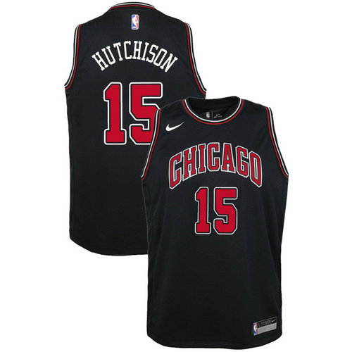 canotta basket chicago bulls bambino 2017-2018 chandler hutchison 15 nero