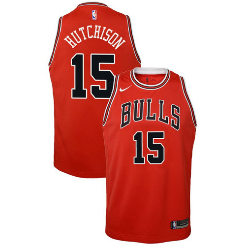 canotta basket chicago bulls bambino 2017-2018 chandler hutchison 15 rosso