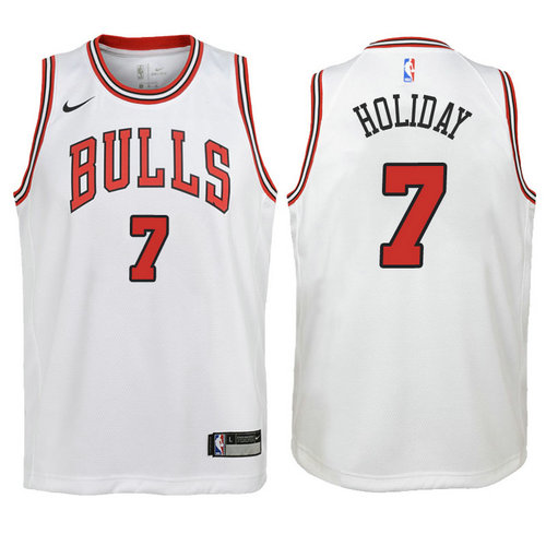 canotta basket chicago bulls bambino 2017-2018 justin holiday 7 bianca