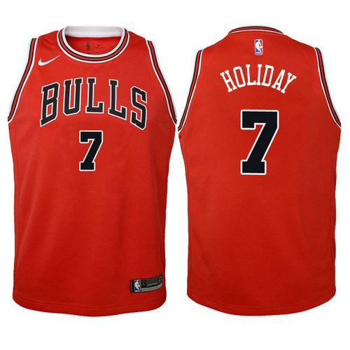 canotta basket chicago bulls bambino 2017-2018 justin holiday 7 rosso