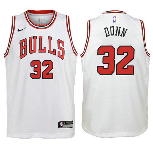 canotta basket chicago bulls bambino 2017-2018 kris dunn 32 bianca