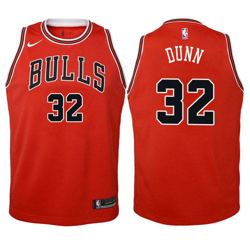 canotta basket chicago bulls bambino 2017-2018 kris dunn 32 rosso