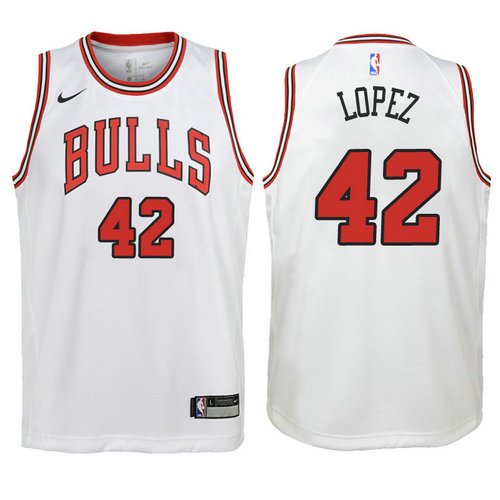 canotta basket chicago bulls bambino 2017-2018 robin lopez 42 bianca