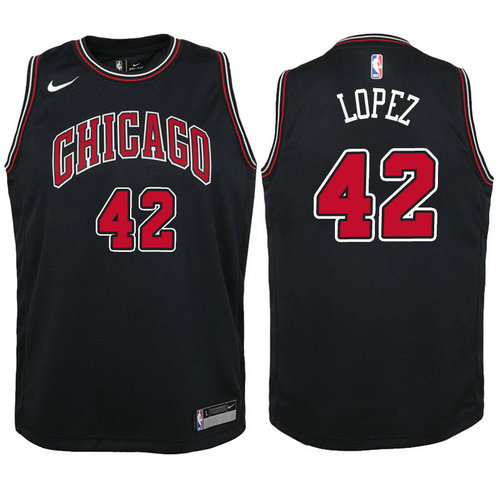 canotta basket chicago bulls bambino 2017-2018 robin lopez 42 nero