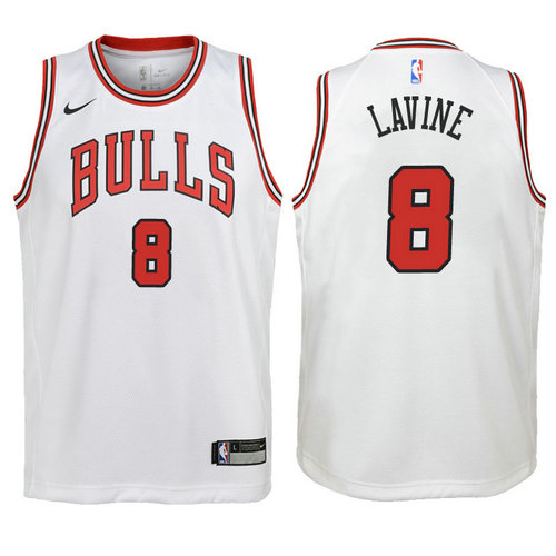 canotta basket chicago bulls bambino 2017-2018 zach lavine 8 bianca