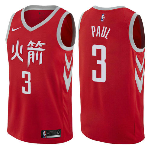 maglia chris paul 3 2017-2018 houston rockets rosso