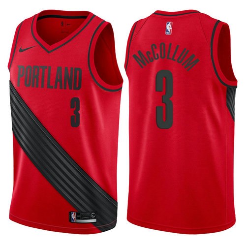 maglia CJ McCollum 3 2017-2018 portland trail blazers rosso