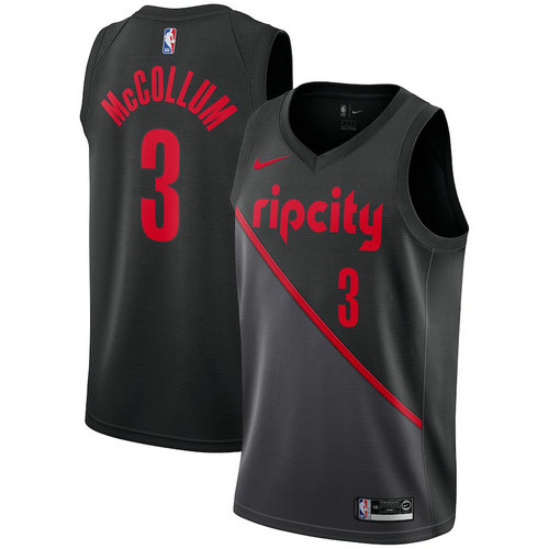 maglia CJ McCollum 3 2018-2019 portland trail blazers nero