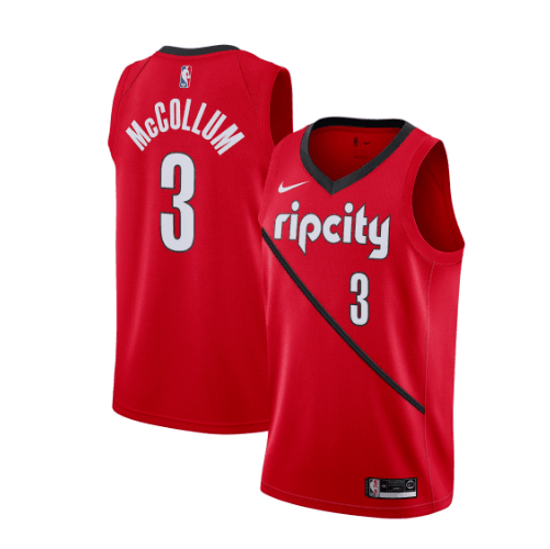 maglia CJ McCollum 3 2018-2019 portland trail blazers rosso