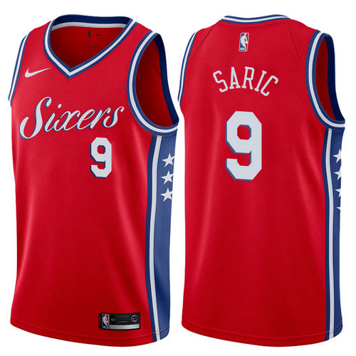 canotta dario saric 9 2017-2018 philadelphia 76ers rosso