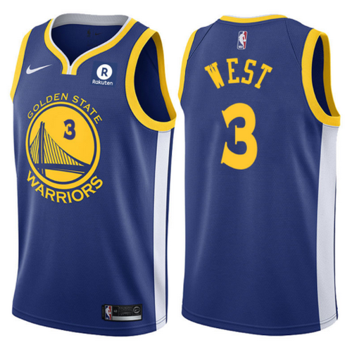 maglia davi west 3 2017-2018 golden state warriors blu