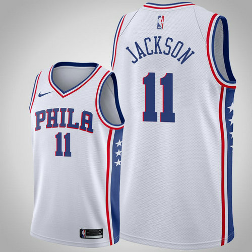 maglia demetrius jackson 11 2018-2019 philadelphia 76ers bianca