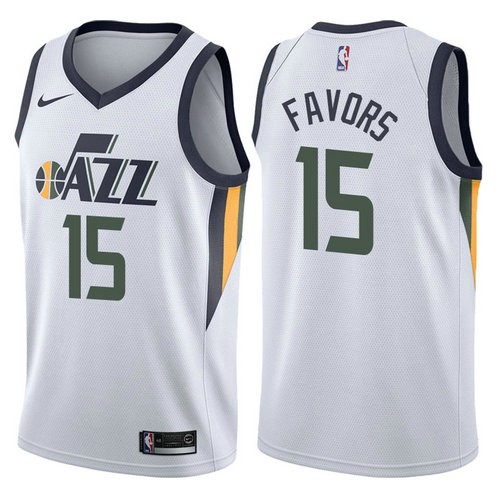 maglia nba derrick favors15 2017-2018 utah jazz bianca