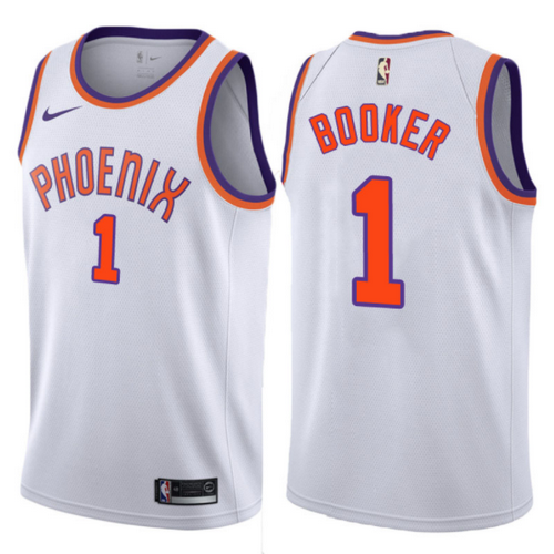 maglia devin booker 1 2017-2018 phoenix suns bianca