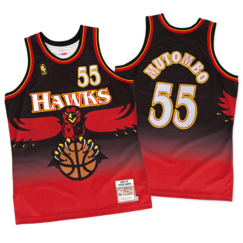 maglia dikembe mutombo 55 atlanta hawks rosso