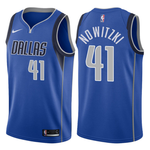 maglia dirk nowitzki 41 2017-2018 dallas mavericks blu