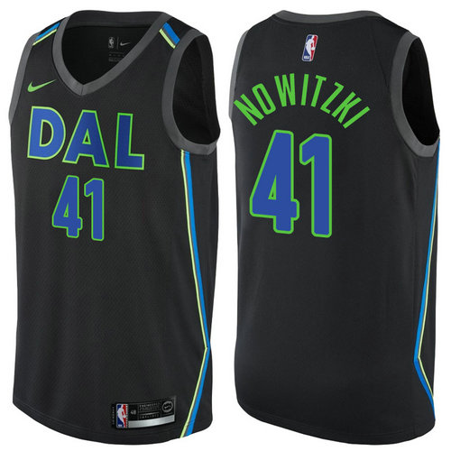 maglia dirk nowitzki 41 2017-2018 dallas mavericks nero