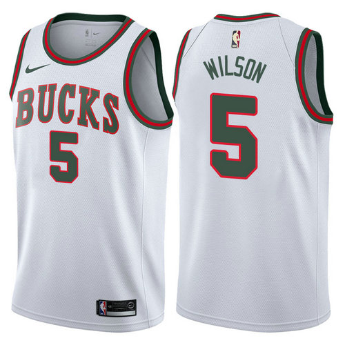 Maglia D,J. wilson 5 2017-2018 Milwaukee Bucks bianca