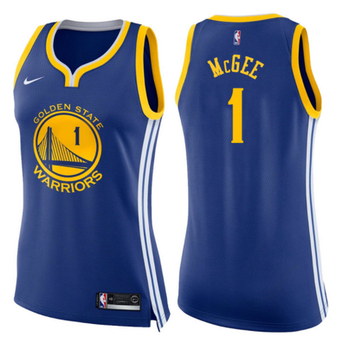 maglie basketa donne JaVale McGee 1 2017-2018 golden state warriors blu