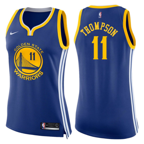 maglie basketa donne klay thompson 11 2017-2018 golden state warriors blu