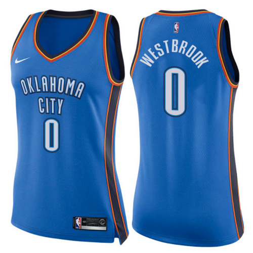 canotte basket donne russell westbrook 0 2017-2018 oklahoma city thunder blu