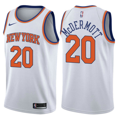 maglia nba doug mcdermott 20 2017-2018 new york knicks bianca