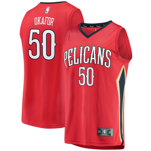 maglia emeka okafor 50 2020 new orleans pelicans rosso