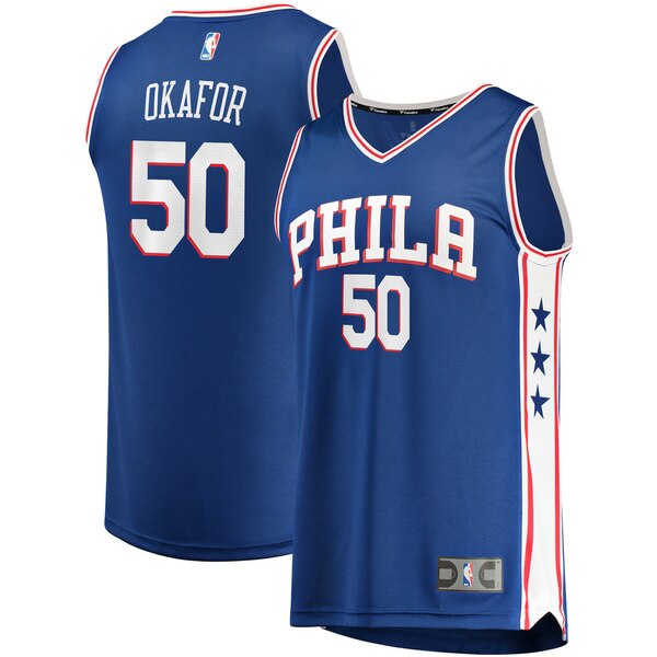 maglia emeka okafor 50 2020 philadelphia 76ers blu