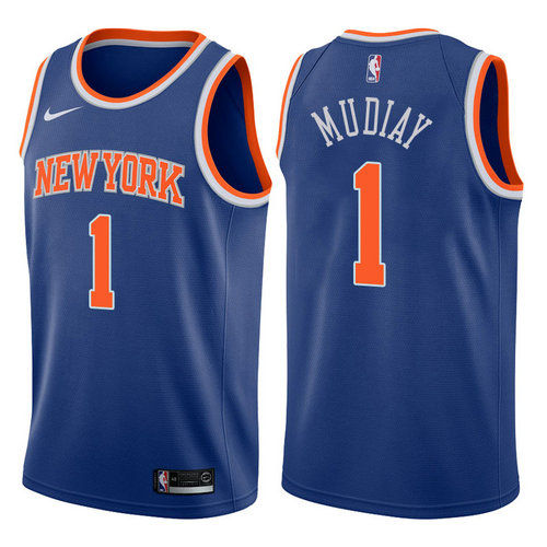 canotta basket emmanuel mudiay 1 2017-2018 new york knicks blu