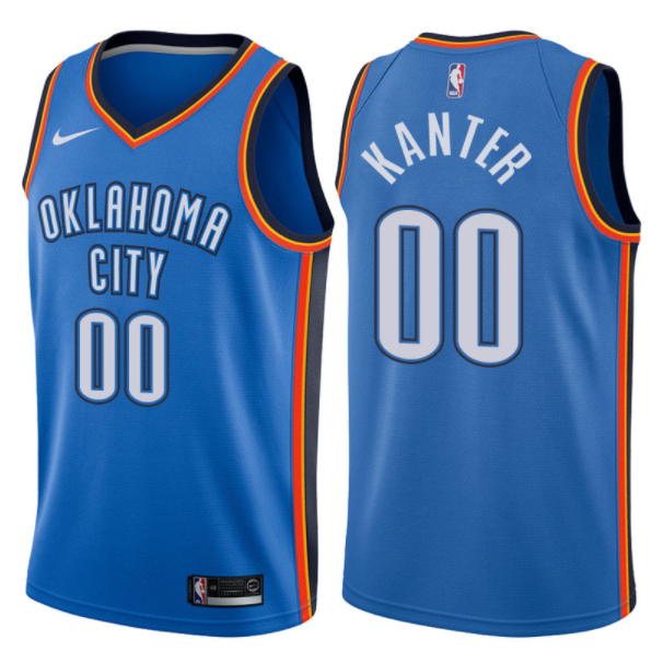 maglia enes kanter 00 2017-2018 oklahoma city thunder blu