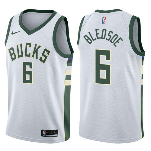 Maglia eric bledsoe 6 2017-2018 Milwaukee Bucks Bianca