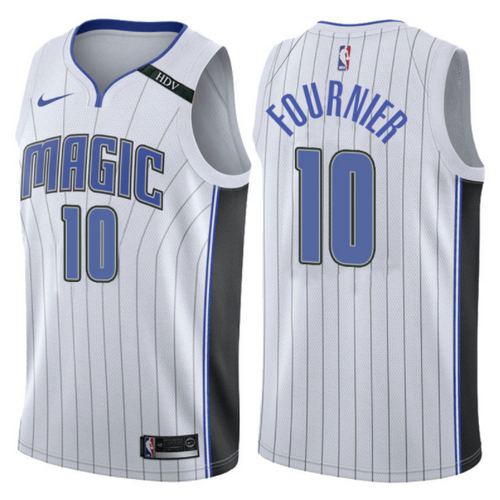 maglia evan fournier 10 2017-2018 orlando magic bianca