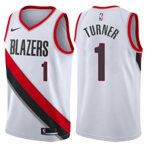 maglia evan turner 1 2017-2018 portland trail blazers bianca