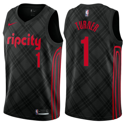 maglia evan turner 1 2017-2018 portland trail blazers nero