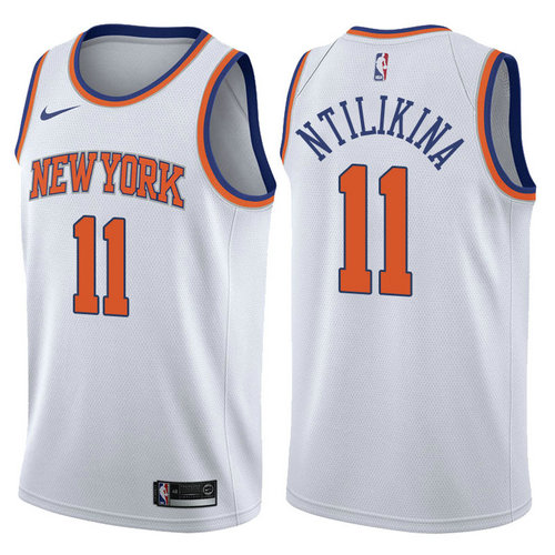 maglia nba frank ntilikina 11 2017-2018 new york knicks bianca