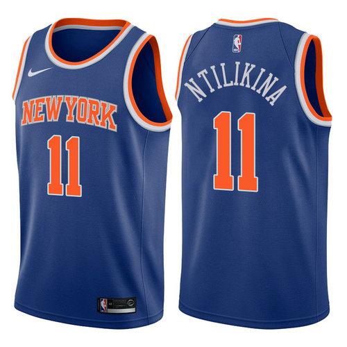 maglia nba frank ntilikina 11 2017-2018 new york knicks blu