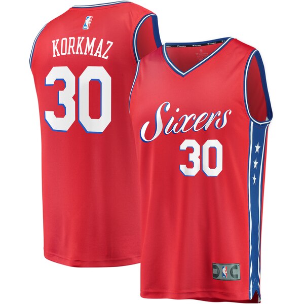 maglia furkan korkmaz 30 2020 philadelphia 76ers rosso