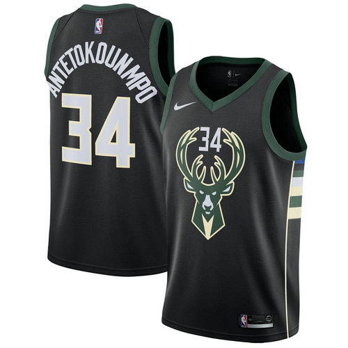 Maglia giannis antetokounmpo 34 2019 Milwaukee Bucks Noir